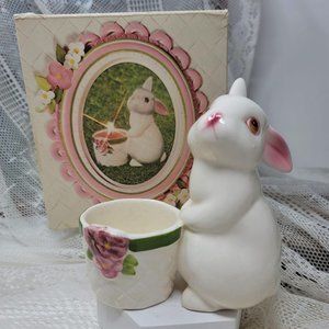AVON Bunny Bright Candle Holder 1980 Vintage